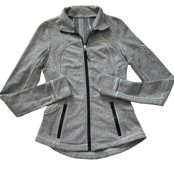 Lululemon Ghost Herringbone Gray White Jacket Size 6 - Picture 1 of 8